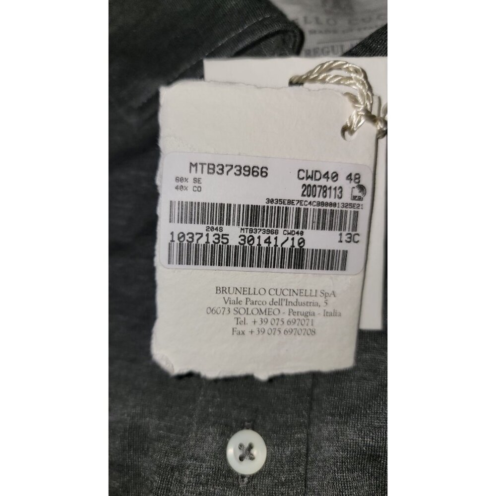 Brunello Cucinelli Layered-Effect Silk-Cotton Polo Shirt – Size 48 – NWT – Fall/ - Picture 5 of 11